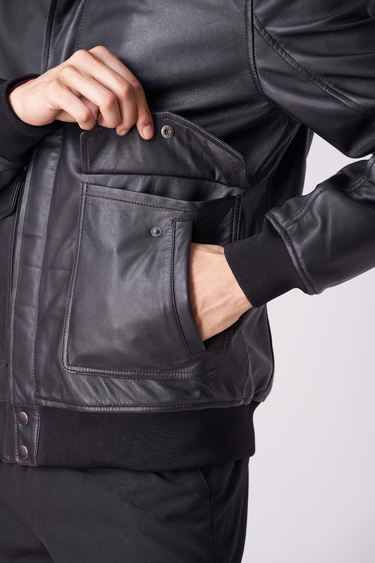Men Midnight Maverick Faux Fur Aviator Jacket