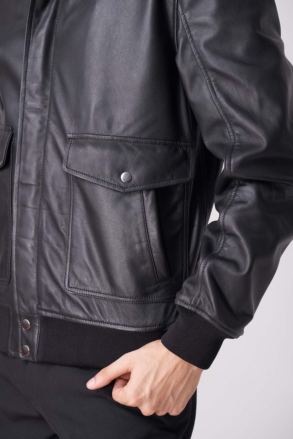 Men Midnight Maverick Faux Fur Aviator Jacket